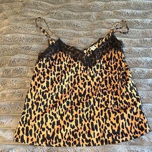 BP Leopard Print Cami with Black Lace